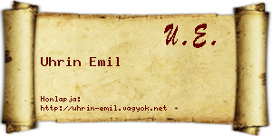 Uhrin Emil névjegykártya