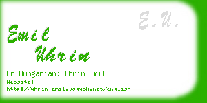 emil uhrin business card